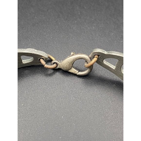 Vintage Black Onyx Cabochon Silver Plated Bracelet Signed Armuna Mexico Artisan - Picture 10 of 10